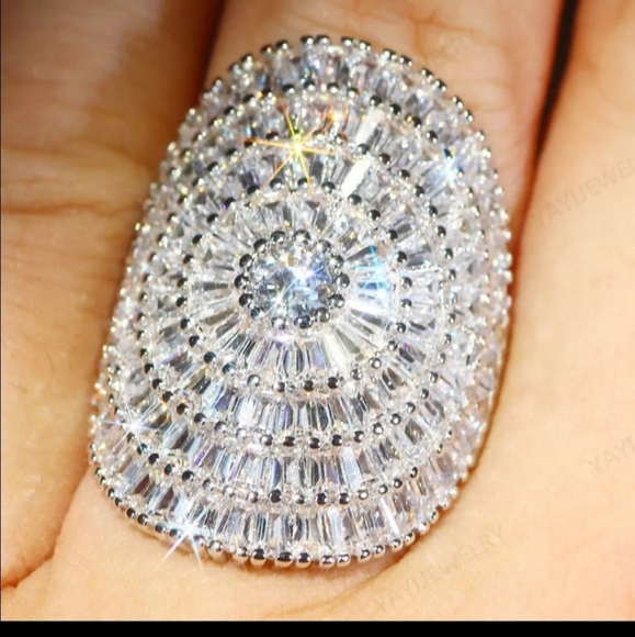 Jewelry - *NEW 925 Silver Shining Huge 21 CT Engagement Ring